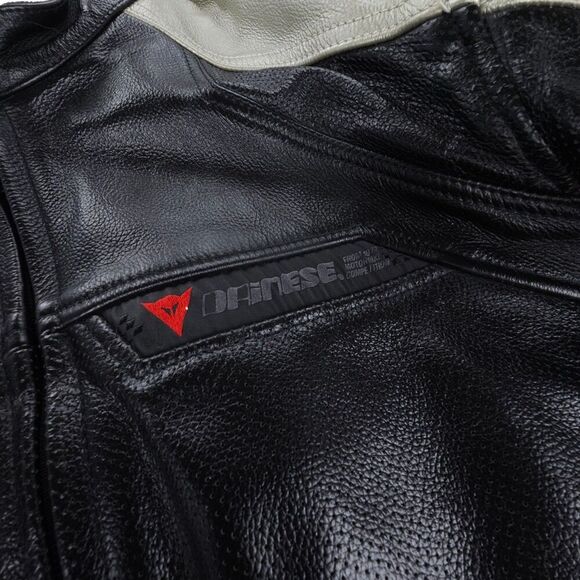 DAINESE Zen EVO Perforated Jacket Black Red Leather Padded Moto Racer Biker - Picture 16 of 16